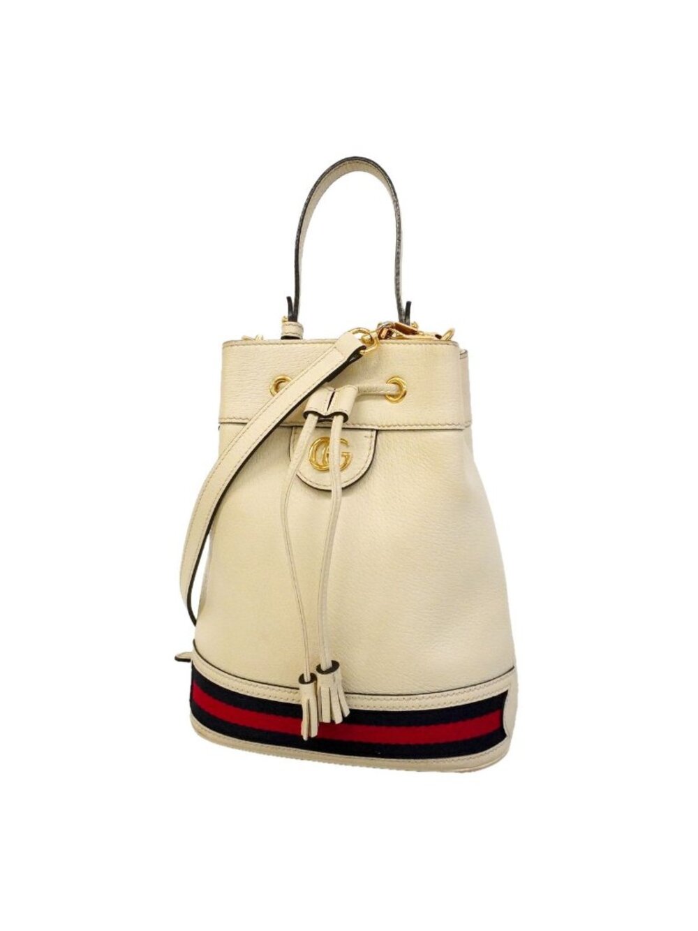 Gucci Handbag Ophidia Leather White Gold 2-Way Bag